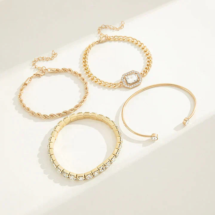 Domícia™ | Conjunto Pulseira Calvin Dourado