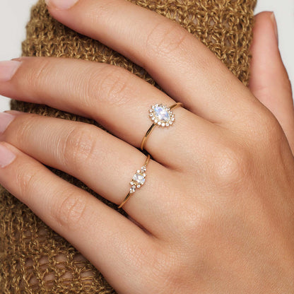 Muse™ | Anel de Pedra da Lua Dourada