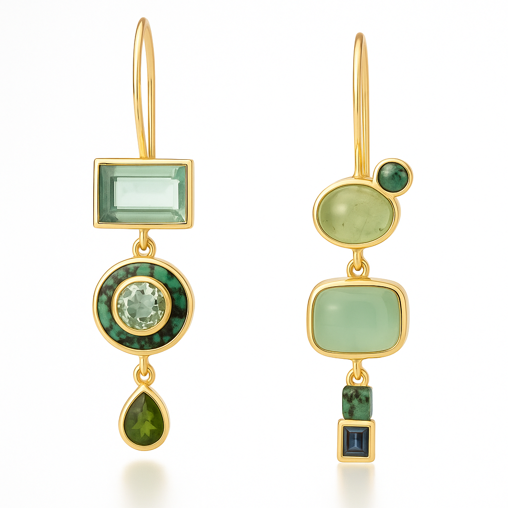 Emeralda™ | Brincos pendentes vintage verdes para mulher