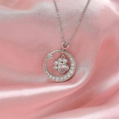 Seaton™ | Colar de pata de prata com zircónias